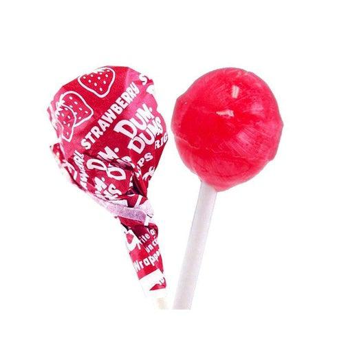Strawberry Dum Dum Lollipops Six Peices - Candy Mail UK