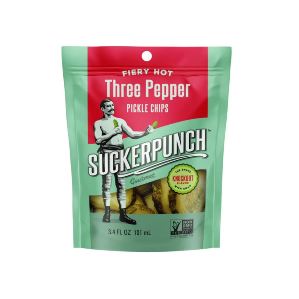 Suckerpunch Fiery Hot Three Pepper Pickle Chips 96g - Candy Mail UK