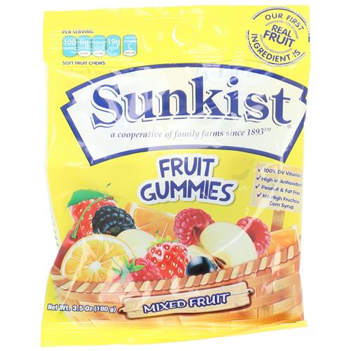 Sunkist Fruit Gummies Mixed Fruit 100g - Candy Mail UK