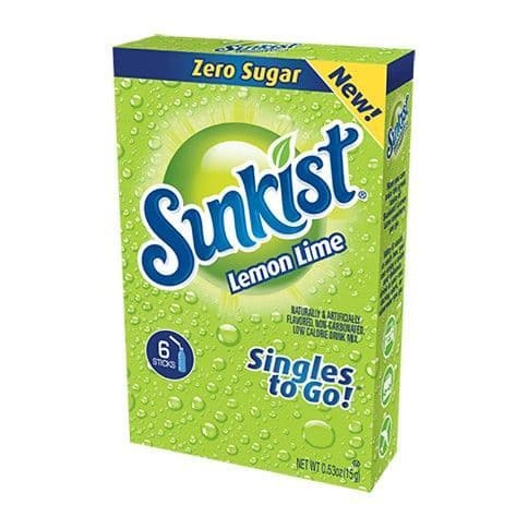 Sunkist Lemon Lime Zero Sugar Singles To Go 6 Pack 12.2g - Candy Mail UK