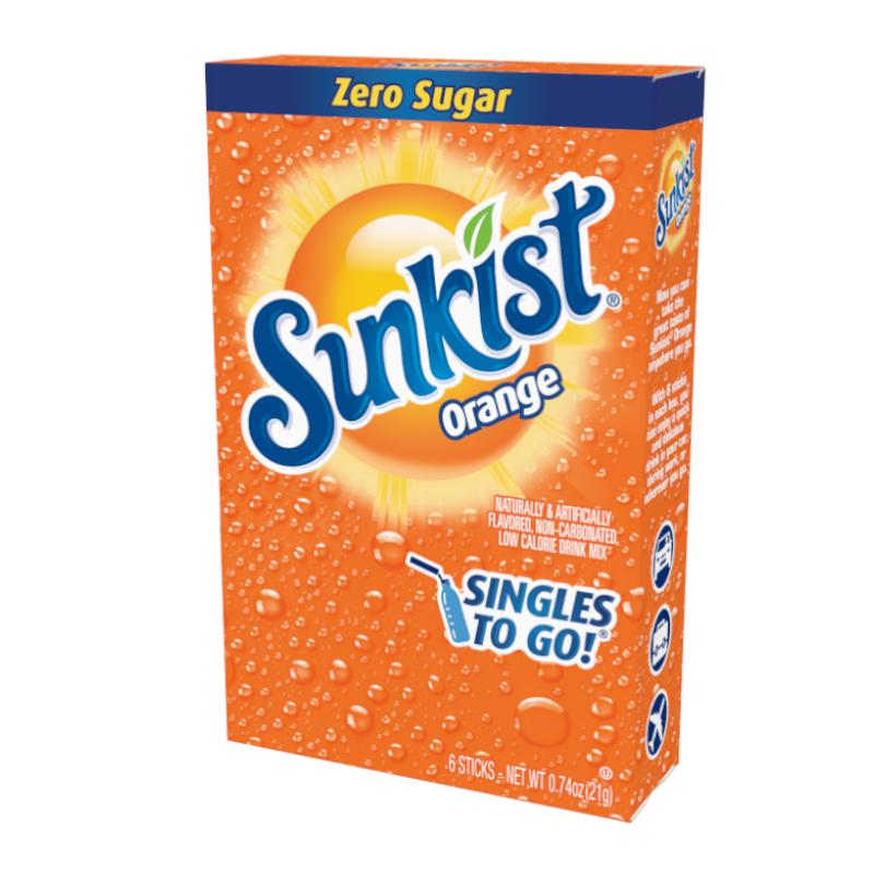 Sunkist Orange Zero Sugar Singles To Go 6 Pack 12.2g - Candy Mail UK