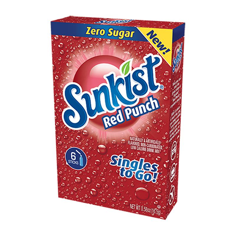 Sunkist Red Punch Zero Sugar Singles To Go 6 Pack 12.2g - Candy Mail UK