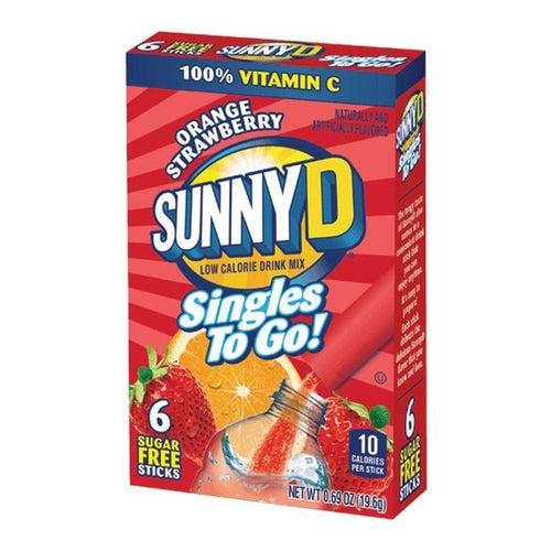 Sunny D Singles To Go Orange Strawberry 6 Pack 19.6g - Candy Mail UK