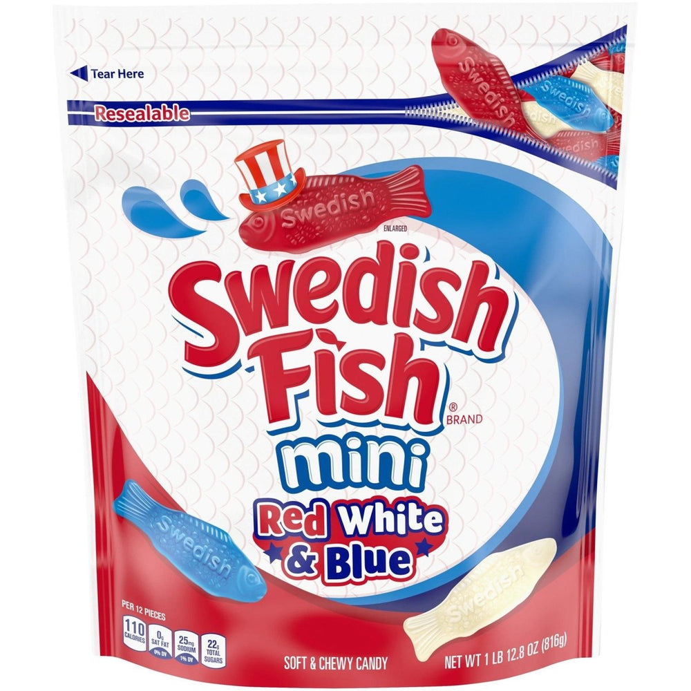 Swedish Fish Red, White and Blue 816g - Candy Mail UK