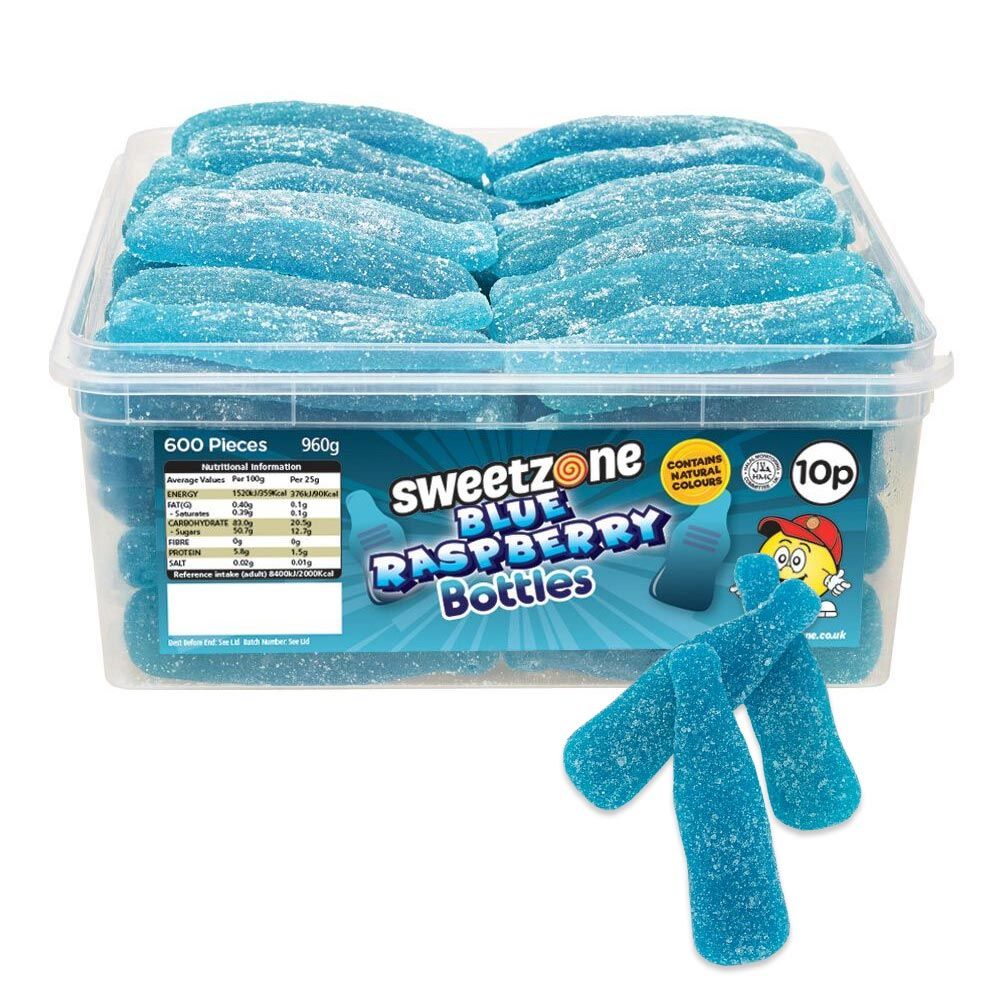 Sweetzone Fizzy Blue Raspberry Bottles 900g - Candy Mail UK