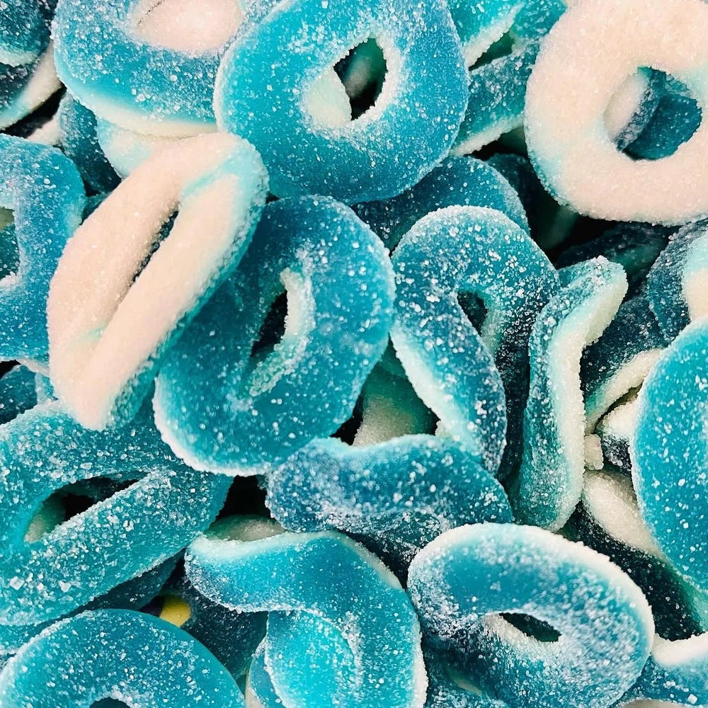 Sweetzone Fizzy Blue Raspberry Rings 1kg - Candy Mail UK
