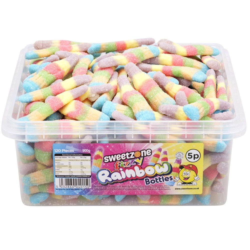 Sweetzone Fizzy Rainbow Bottles 900g - Candy Mail UK