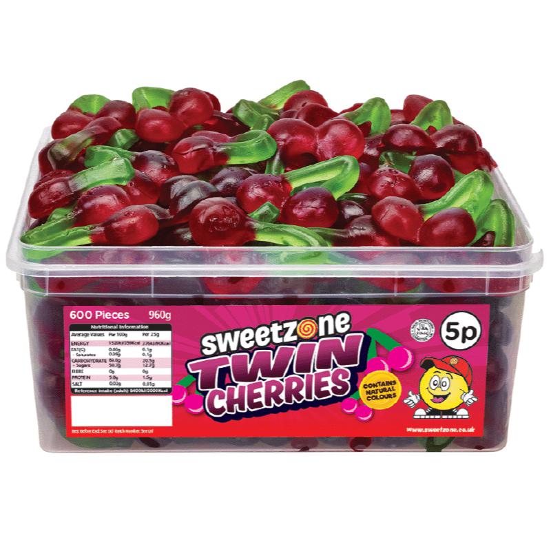 Sweetzone Happy Cherries Tub 960g - Candy Mail UK