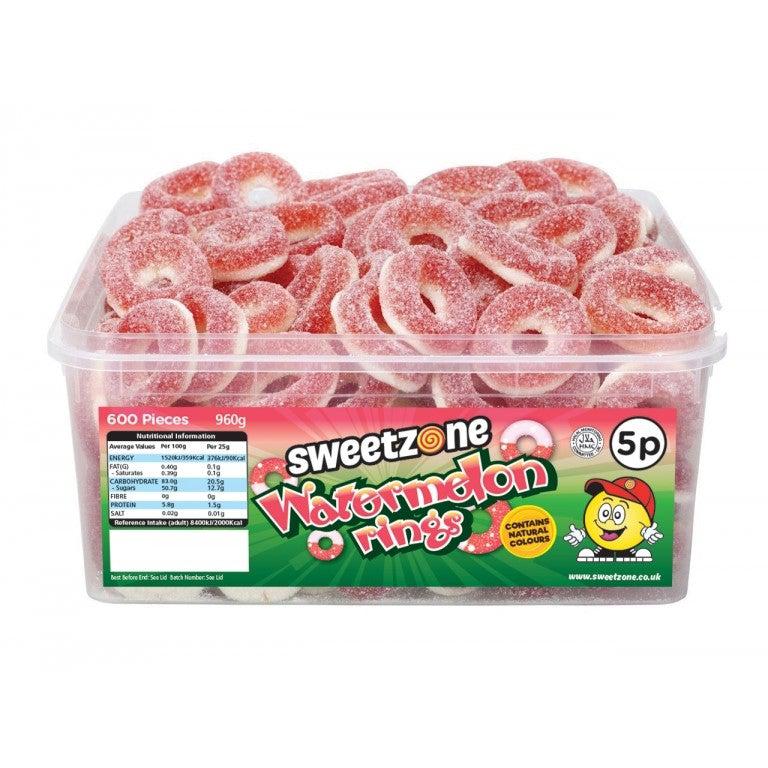 Sweetzone Watermelon Rings Tub 960g - Candy Mail UK