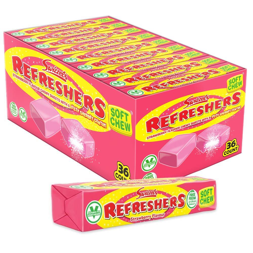 Swizzels Refreshers Chews Strawberry Stick Packs 43g - Candy Mail UK