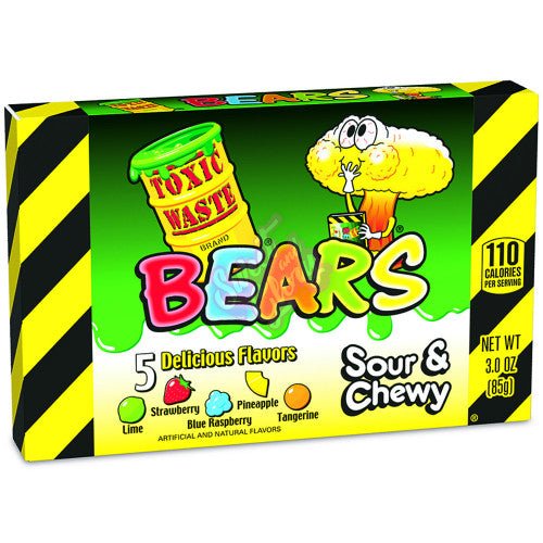 Toxic Waste Bears Sour and Chewy Theatre Box 85g - Candy Mail UK