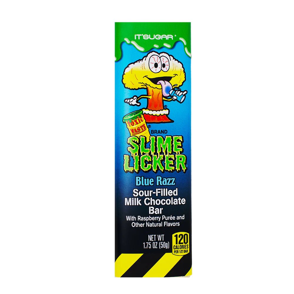 Toxic Waste Slime Licker Blue Razz Sour-Filled Chocolate Bar 50g - Candy Mail UK