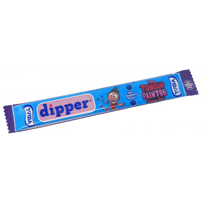 Vidal Dipper Tongue Painter Sour Raspberry Chew Bar (5 Bars) - Candy Mail UK