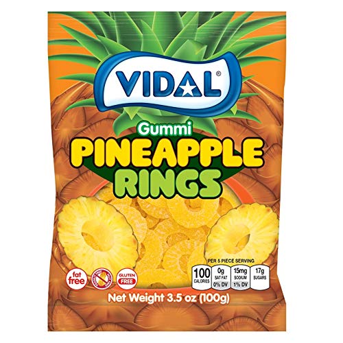 Vidal Pineapple Rings Gummies (USA) 100g - Candy Mail UK