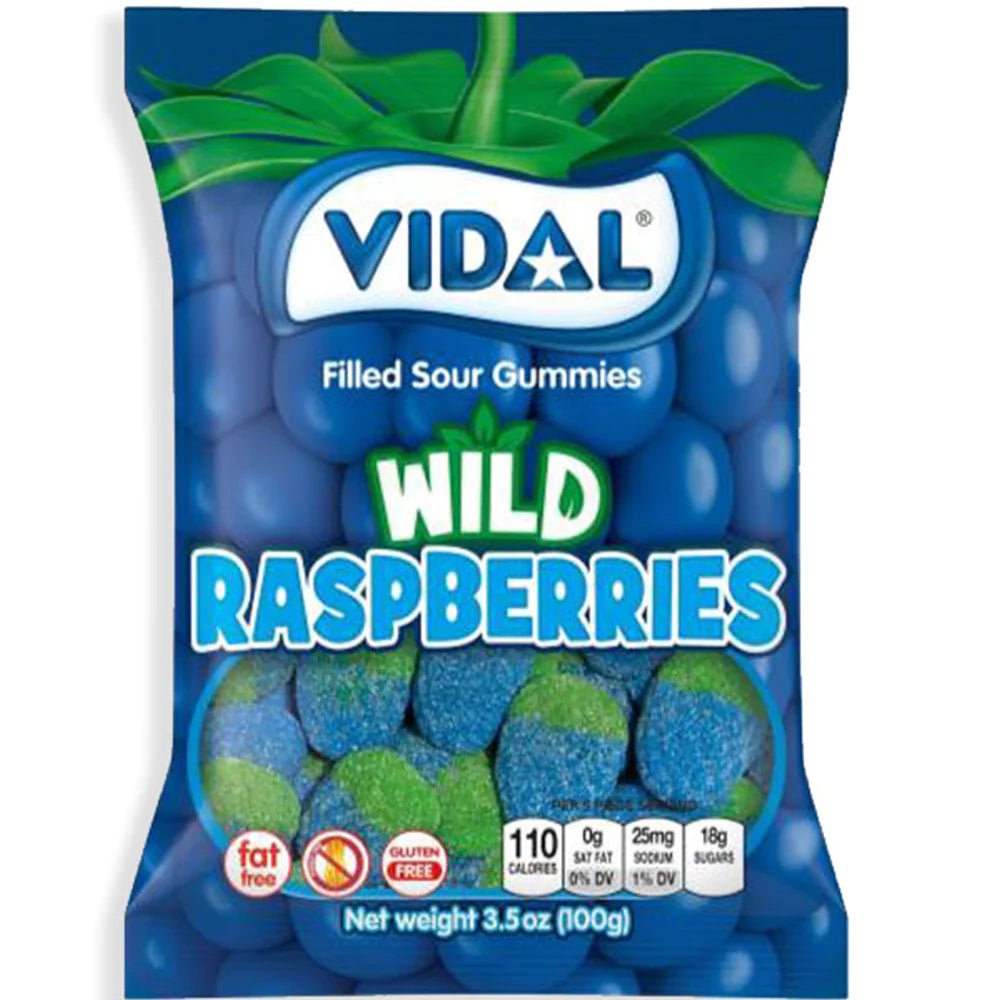 Vidal Wild Raspberries Sour Gummies (USA) 100g - Candy Mail UK