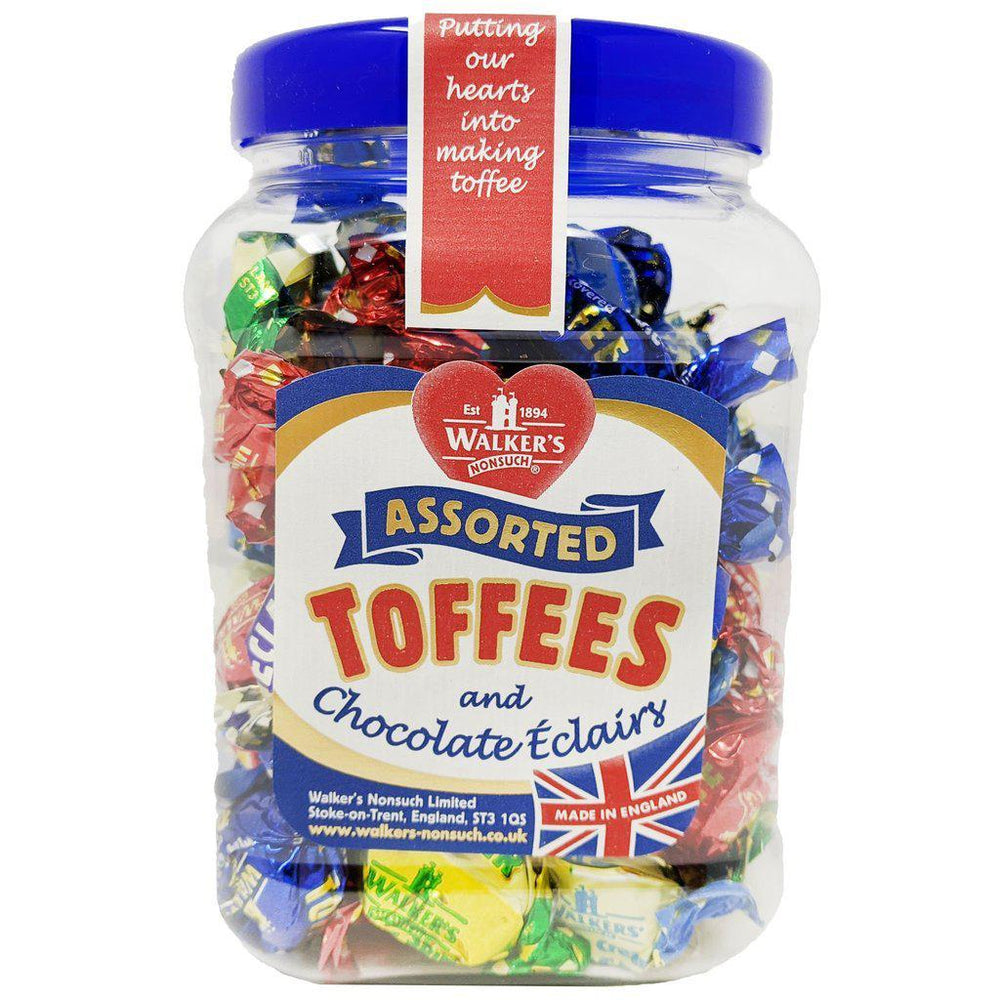 Walker's Nonsuch Assorted Toffees & Chocolate Eclairs Jar 450g - Candy Mail UK