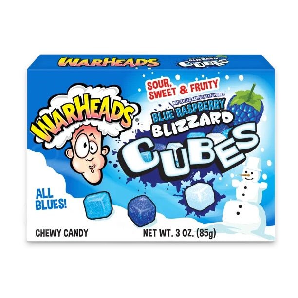 Warheads Blue Raspberry Blizzard Cubes 85g - Candy Mail UK