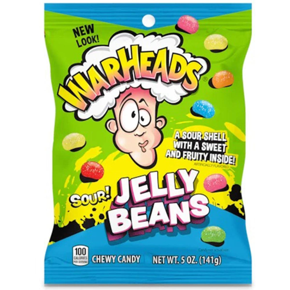 Warheads Sour Jelly Beans Peg Bag 141g - Candy Mail UK