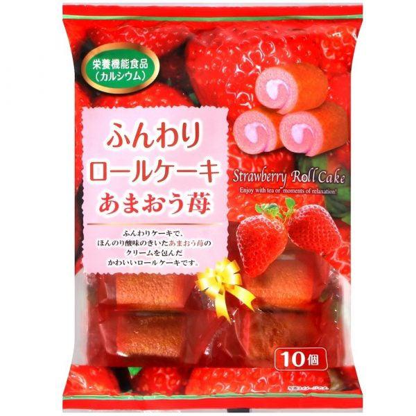 Yamauchi Mini Roll Cake Strawberry 170g Best Before 10/03/22 - Candy Mail UK